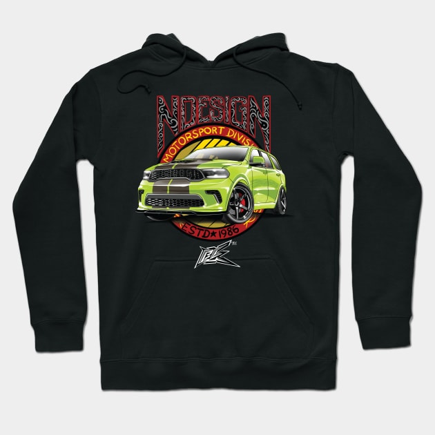 lime green dodge durango Hoodie by naquash